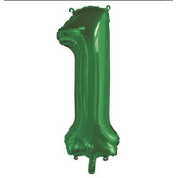 Green Foil Number 1 Balloon (86 cm)