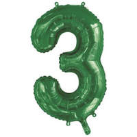 Green Number 3 Foil Balloon (86 cm)