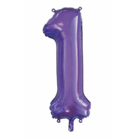 Purple Foil Number 1 Balloon (86 cm)