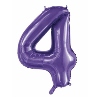 Purple Number 4 Foil Balloon (86 cm)