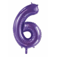 Purple Number 6 Foil Balloon (86 cm)
