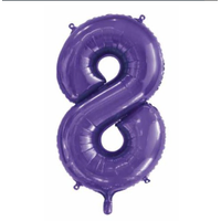 Purple Number 8 Foil Balloon (86 cm)