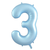 Matte Pastel Blue Number 3 Foil Balloon (86 cm)