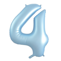 Matte Pastel Blue Number 4 Foil Balloon (86 cm)