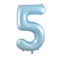 Matte Pastel Blue Number 5 Foil Balloon (86 cm)