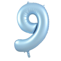 Matte Pastel Blue Number 9 Foil Balloon (86 cm)