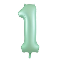 Matte Pastel Mint Number 1 Foil Balloon (86 cm)