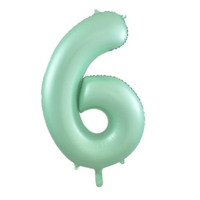 Matte Pastel Mint Number 6 Foil Balloon (86 cm)