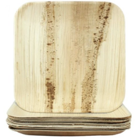 Palm Leaf Square Plates (25cm) – Pk 10