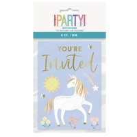 Pastel Unicorn Invitations (12.7x17.8cm) – Pk 8