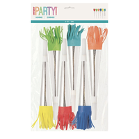 Foil Party Horns With Fringe – Pack Of 6