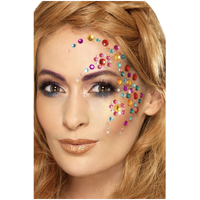 Multi--Rainbow Jewel Face Gems