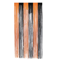 Orange & Black Fringe Curtain Backdrop