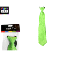 -Green Neon Sequin Necktie 