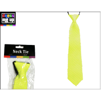 Neon Yellow Sequin Necktie 