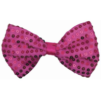Pink Neon Sequin Bow Tie