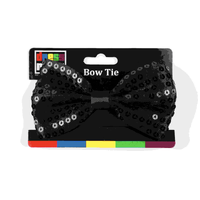 Black Sequin Bow Tie 