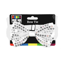 White Sequin Bow Tie