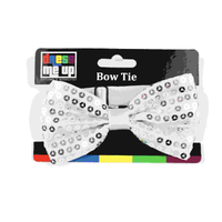 Silver Sequin Bow Tie