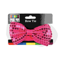 Hot Pink Sequin Bow Tie 