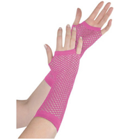 Pink Fishnet Gloves