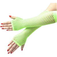 Green Fishnet Gloves
