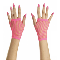 Pink Fishnet Hand Gloves