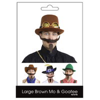 Victorian Moustache & Goatee – Large Brown