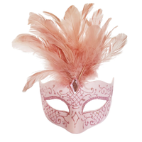 Feathered Masquerade Mask – Pink