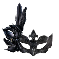 Black Feathered Eye Mask
