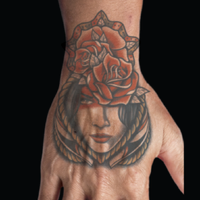 Hand Temporary Tattoo - Rose Girl