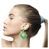 80s Geometric Earrings – Pink & Yellow