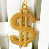 Dollar Sign Costume Bling Necklace