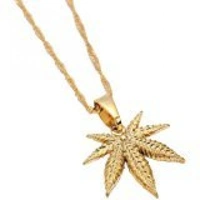 Marijuana Leaf Necklace – Gold