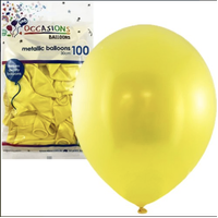 Yellow Metallic Balloon (30cm) –Pk100