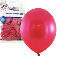 Fuchsia Metallic Balloons (30cm) - Pk100