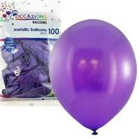 Purple Metallic Balloons (30cm) - Pk100