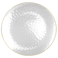 Clear Dimple Plate With Gold Rim (250mm) - Pk10