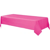 Bright Pink Rectangular Plastic Table Cover 1.37m x 2.74m