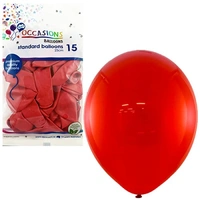 Standard Red Latex Balloons 25cm (15 Pack)