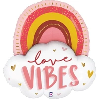 "Love Vibes" Boho Rainbow 35" Shaped Foil Balloon