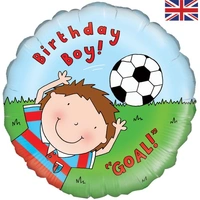 Happy Birthday Footballer 18" Round Foil Balloon