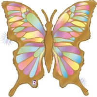 Opal Iridescent Butterfly 33" Shaped Foil Balloon