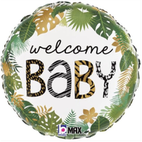 Jungle Welcome Baby 18" Round Foil Balloon