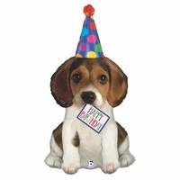 Happy Birthday Puppy 41" Shaped Foil Balloon