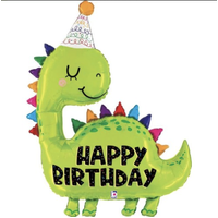 Dino Birthday 50" Giant Shaped Foil Balloon