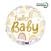 Hello Baby Rainbow 18" Round Foil Balloon
