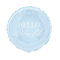Blue Hello World Foil Balloon (23 cm)