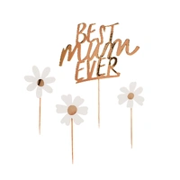 Best Mum Ever Daisy Cake Topper – Pack Of 4