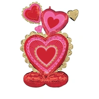AirLoonz Large Scalloped Hearts Valentine Air-Fill Balloon